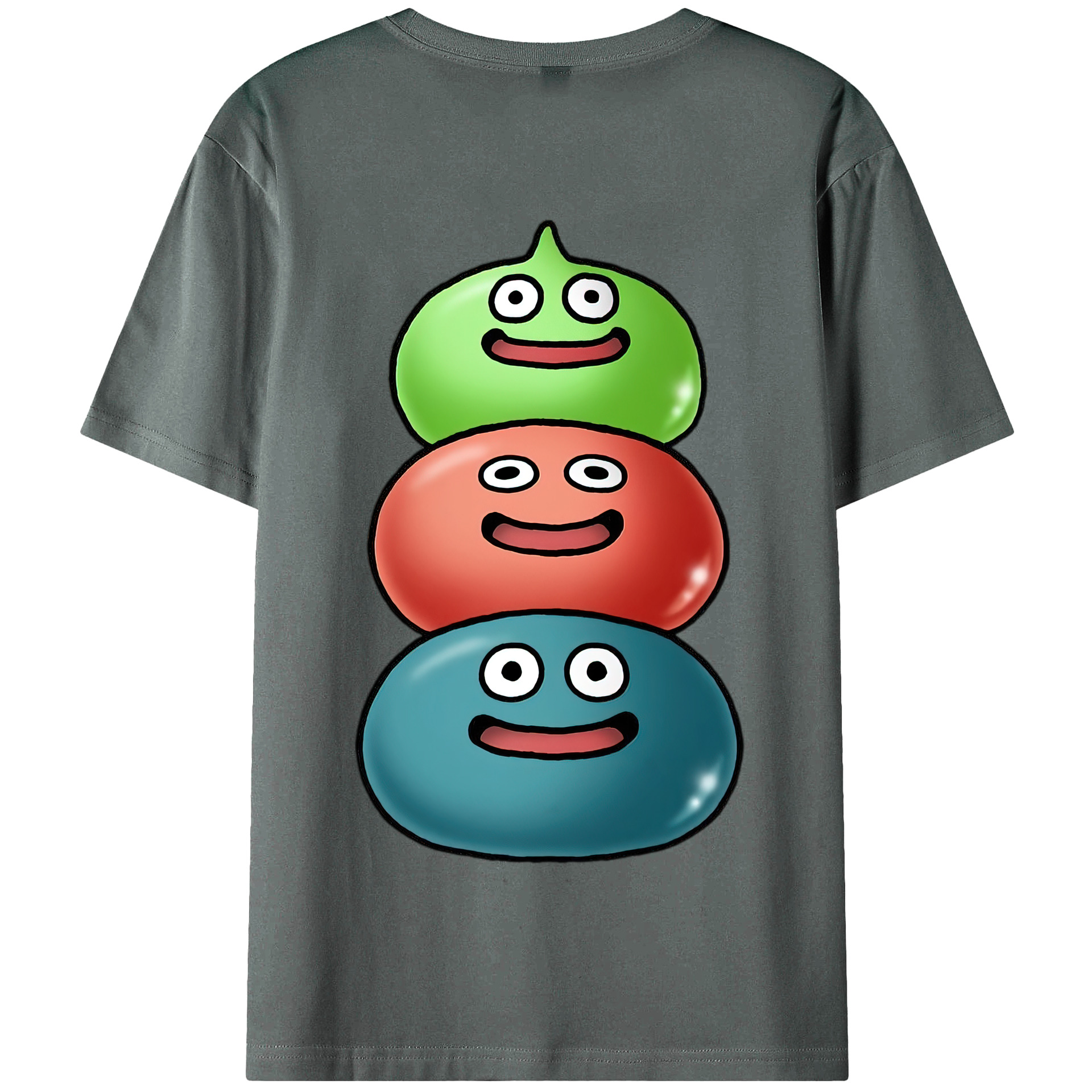 （画像用） ドラゴンクエスト Doragon Kuesuto Dragon Quest 綿100％半袖Tシャツ（背面プリント）